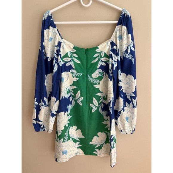 Farm Rio Soft Garden Linen-Blend Tropical Floral Mini Dress Size Small - Picture 5 of 14
